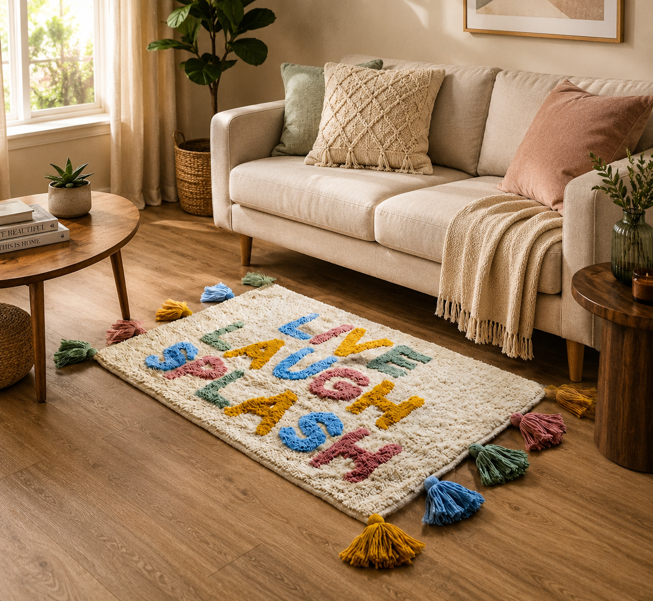 Live Laugh Splash Rug