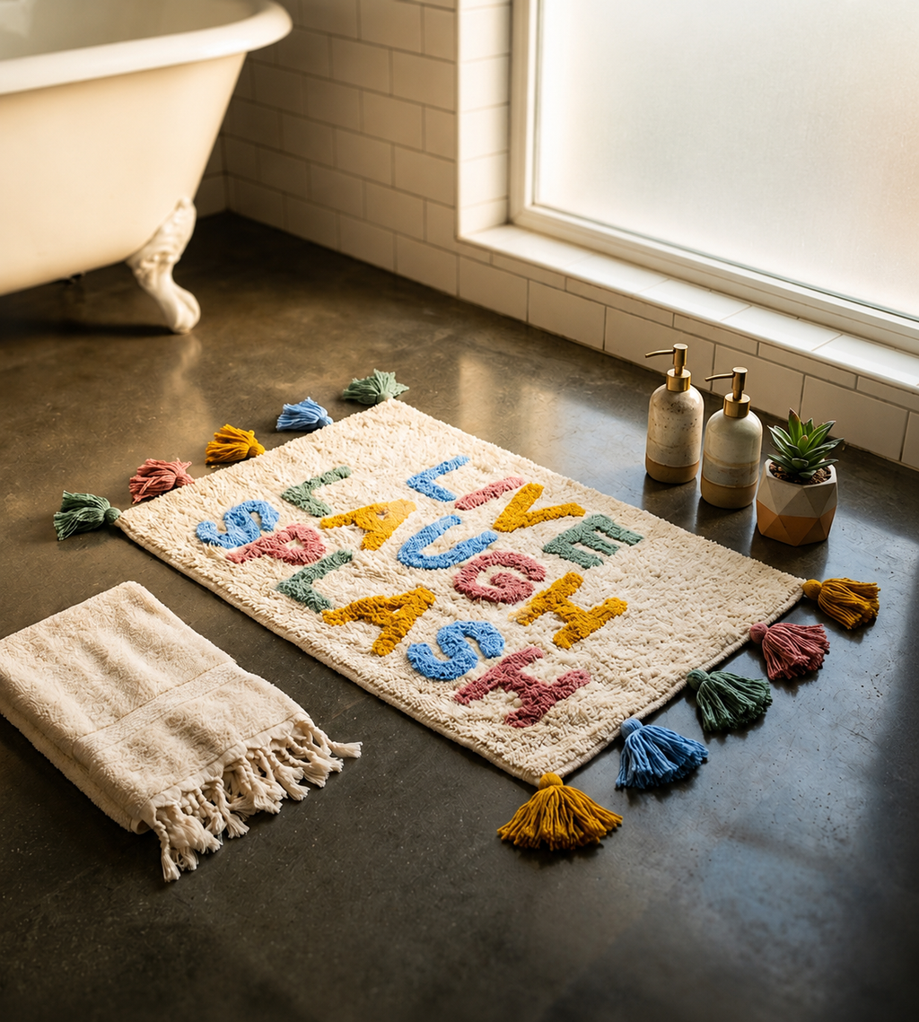 Live Laugh Splash Rug