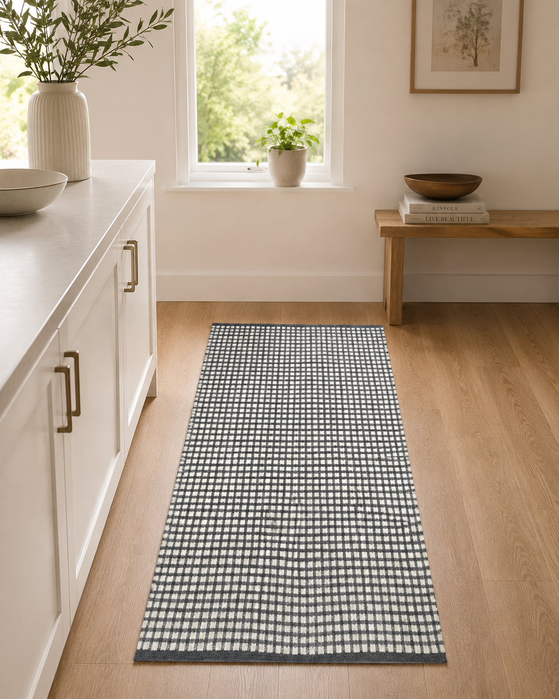Checkered Chindi Runner Rug